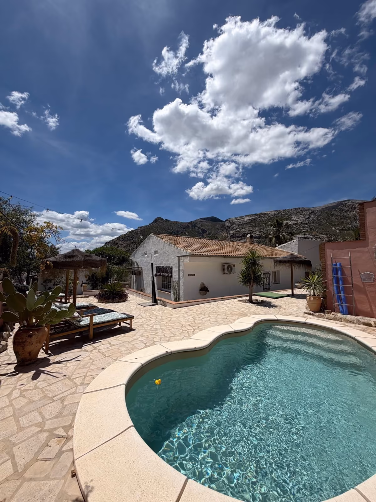 Pool with mountain backdrop